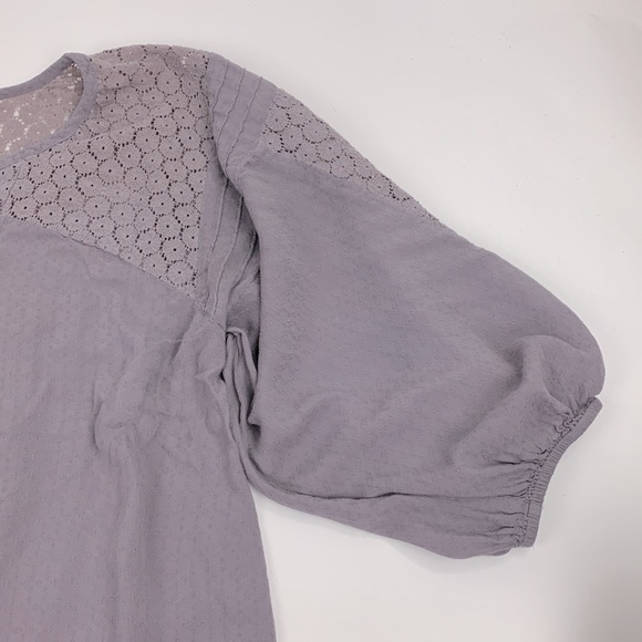 Free People Pullover Top shirt purple lavender Size Small oversized Lace Tassel - Picture 8 of 16